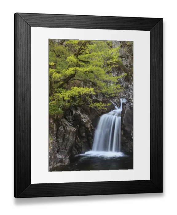Framed Print : Waterfall in a forest, Drumnadrochit, Scotland, United Kingdom