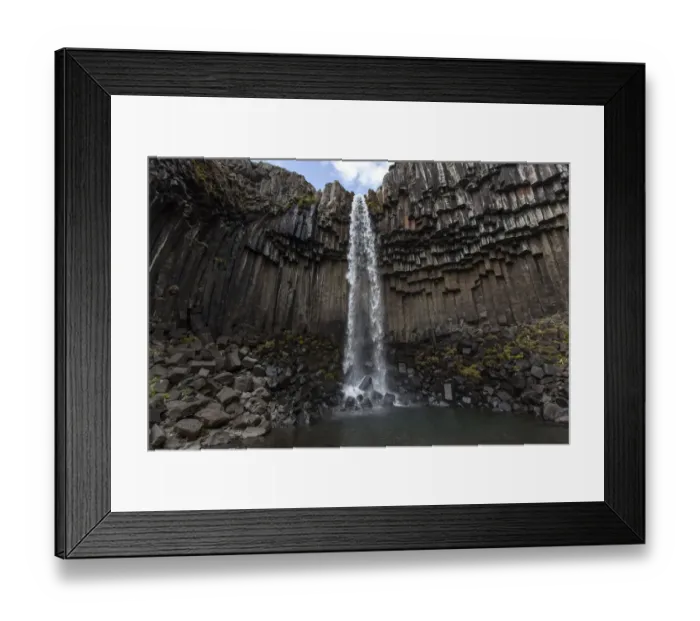 Framed Print : Basalt columns, Svartifoss waterfall, Skaftafell National Park, Iceland Framed Print : Basalt columns, Svartifoss waterfall, Skaftafell National Park, Iceland