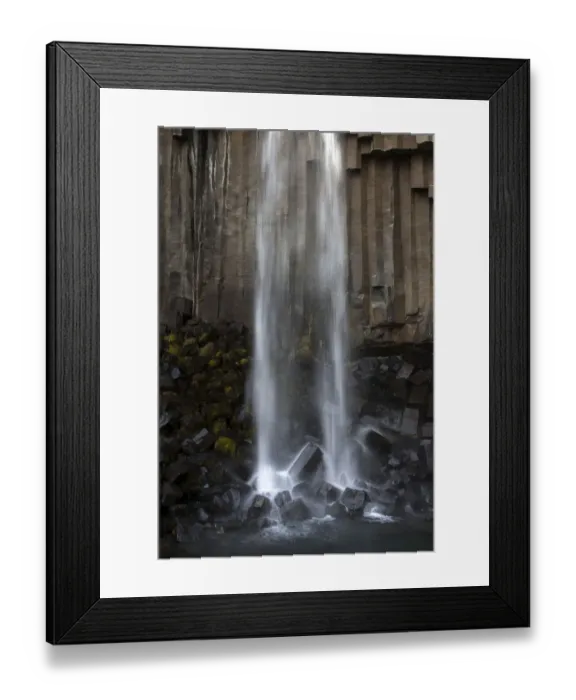 Framed Print : Basalt columns, Svartifoss waterfall, Skaftafell National Park, Iceland