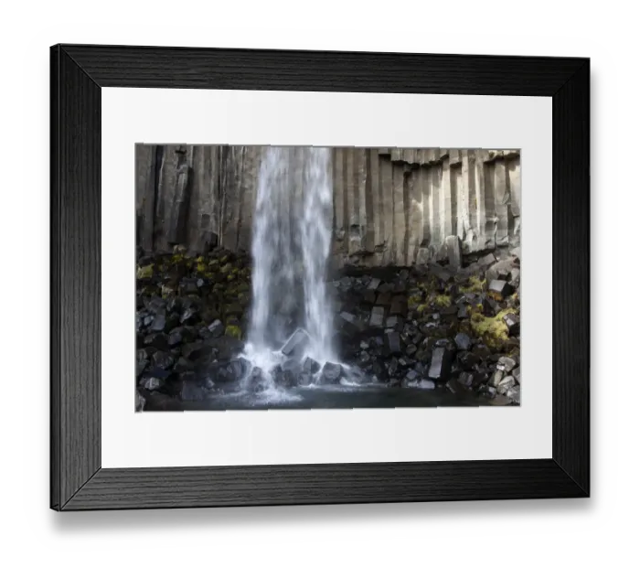 Framed Print : Basalt columns, Svartifoss waterfall, Skaftafell National Park, Iceland Framed Print : Basalt columns, Svartifoss waterfall, Skaftafell National Park, Iceland