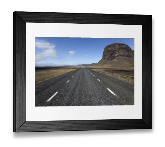 Framed Print : Road no. 1, Ring Road, in the south of Iceland, near Nupsstadur, Iceland