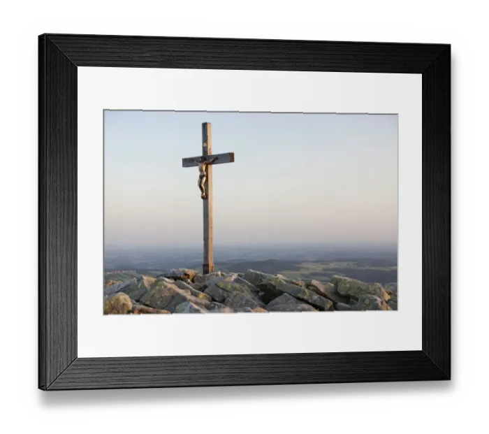 Framed Print : Summit cross of Mt Lusen, Bavarian Forest, Bavaria, Germany, Europe Framed Print : Summit cross of Mt Lusen, Bavarian Forest, Bavaria, Germany, Europe