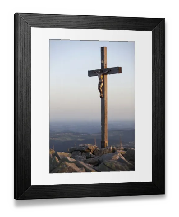 Framed Print : Summit cross of Mt Lusen, Bavarian Forest, Bavaria, Germany, Europe Framed Print : Summit cross of Mt Lusen, Bavarian Forest, Bavaria, Germany, Europe
