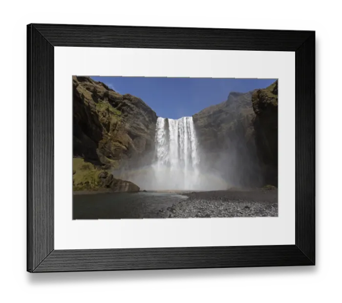 Framed Print : Waterfall with a rainbow, Skogafoss, Iceland Framed Print : Waterfall with a rainbow, Skogafoss, Iceland
