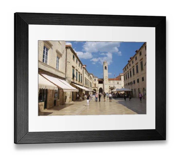 Framed Print : Placa, Stradum, main road towards bell tower, Dubrovnik, Croatia, Europe Framed Print : Placa, Stradum, main road towards bell tower, Dubrovnik, Croatia, Europe