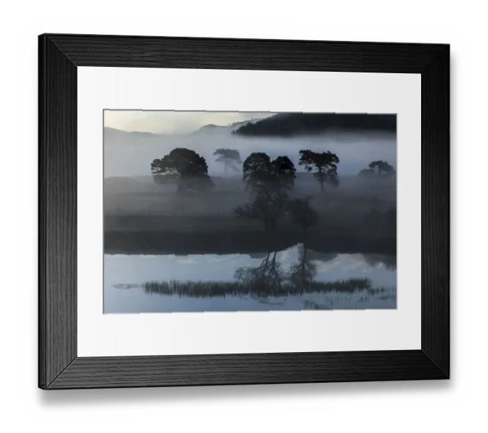 Framed Print : Early morning fog at Loch Arkaig, Fort William, Highlands, Scotland, United Kingdom