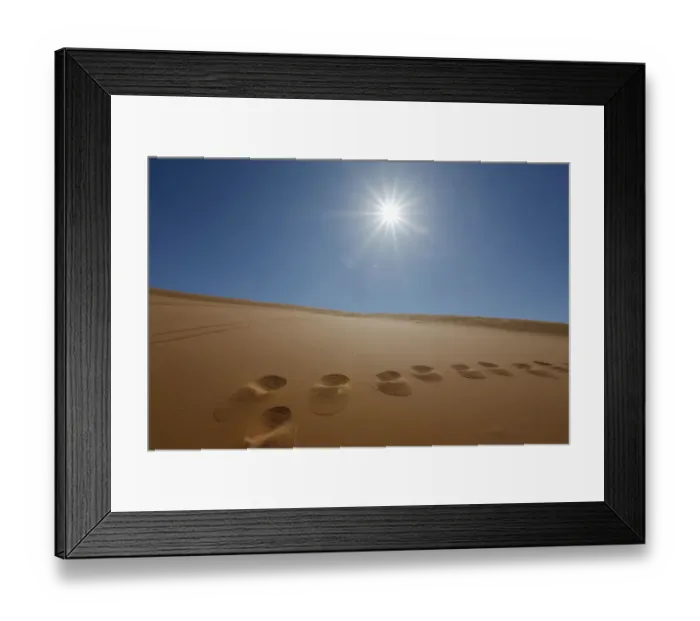 Framed Print : Footprints in the sand and the sun at Coral Pink Sand Dunes State Park, Utah, USA Framed Print : Footprints in the sand and the sun at Coral Pink Sand Dunes State Park, Utah, USA