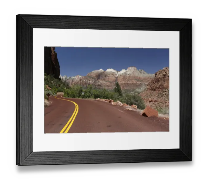 Framed Print : Red Road in the mountains of Zion National Park, Utah, USA Framed Print : Red Road in the mountains of Zion National Park, Utah, USA