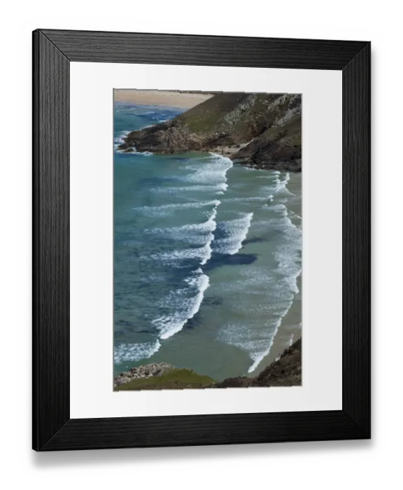 Framed Print : Ocean surf at a sandy bay, Tranarossan Bay, County Donegal, Republic of Ireland, Europe