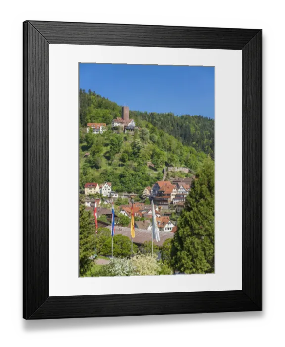 Framed Print : Cityscape with Burg Liebenzell Castle, Bad Liebenzell, Nordschwarzwald, Schwarzwald, Baden-Wurttemberg, Germany Framed Print : Cityscape with Burg Liebenzell Castle, Bad Liebenzell, Nordschwarzwald, Schwarzwald, Baden-Wurttemberg, Germany