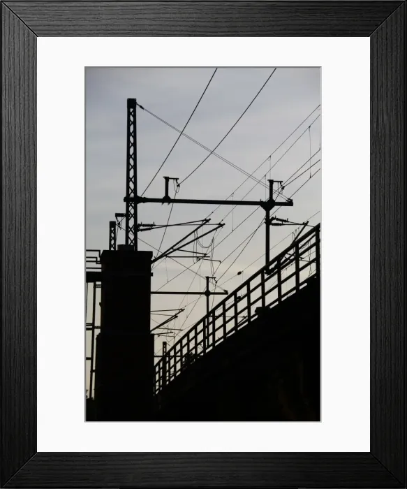 Framed Print : Railway bridge at sunset, Berlin, Germany, Europe Framed Print : Railway bridge at sunset, Berlin, Germany, Europe