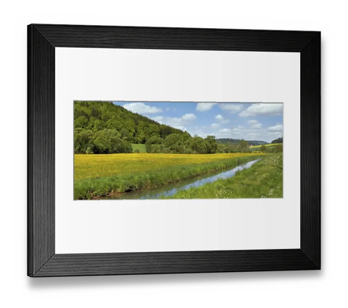 Framed Print : The Anlauter river in Anlautertal valley with flower meadows, Ritter- und Romerweg, trail of the Knights and the Romans near Altdorf, Titting, Altmuhltal Nature Park, Bavaria, Germany Framed Print : The Anlauter river in Anlautertal valley with flower meadows, Ritter- und Romerweg, trail of the Knights and the Romans near Altdorf, Titting, Altmuhltal Nature Park, Bavaria, Germany