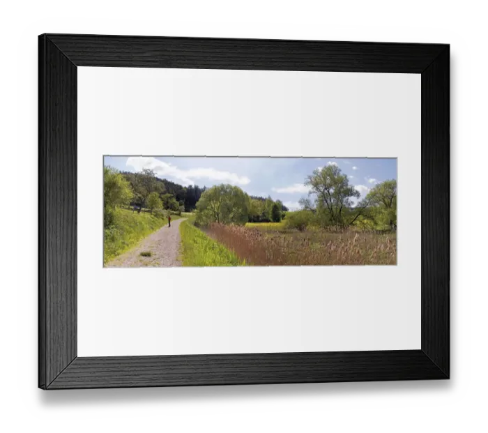 Framed Print : Woman on a trail through the Morsbachtal valley, trees, Ritter- und Romerweg, trail of the Knights and the Romans near Emsing, Titting, Altmuhltal Nature Park, Bavaria, Germany Framed Print : Woman on a trail through the Morsbachtal valley, trees, Ritter- und Romerweg, trail of the Knights and the Romans near Emsing, Titting, Altmuhltal Nature Park, Bavaria, Germany