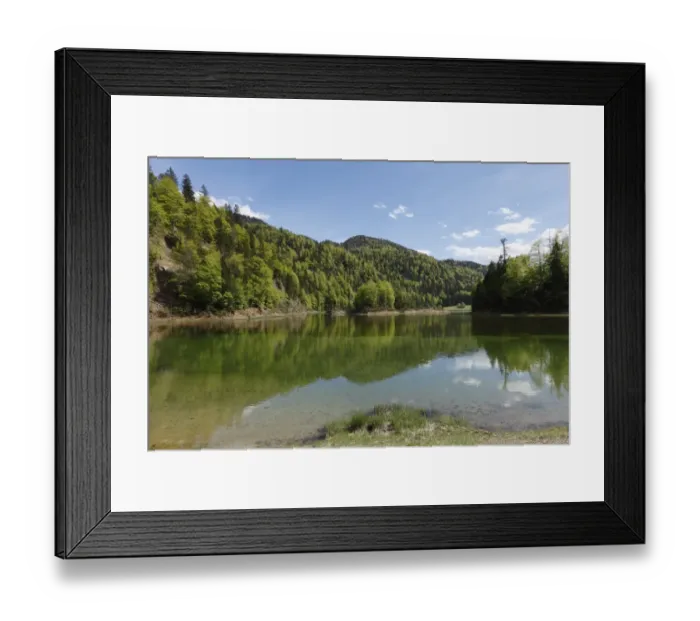 Framed Print : Weitsee Lake, Chiemgau region, Chiemgau Alps, Upper Bavaria, Bavaria, Germany, Europe