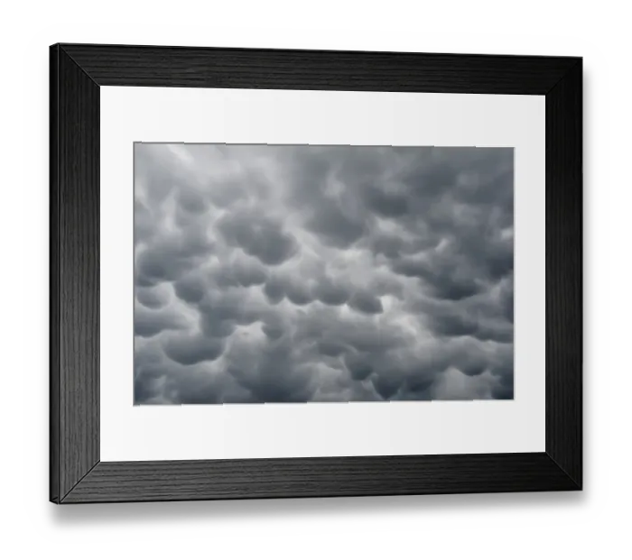 Framed Print : Mammatus clouds, cellular pattern of pouches hanging underneath the base of a thunderstorm cloud, also known as Cumulonimbus cloud, Baden-Wuettemberg, Germany, Europe