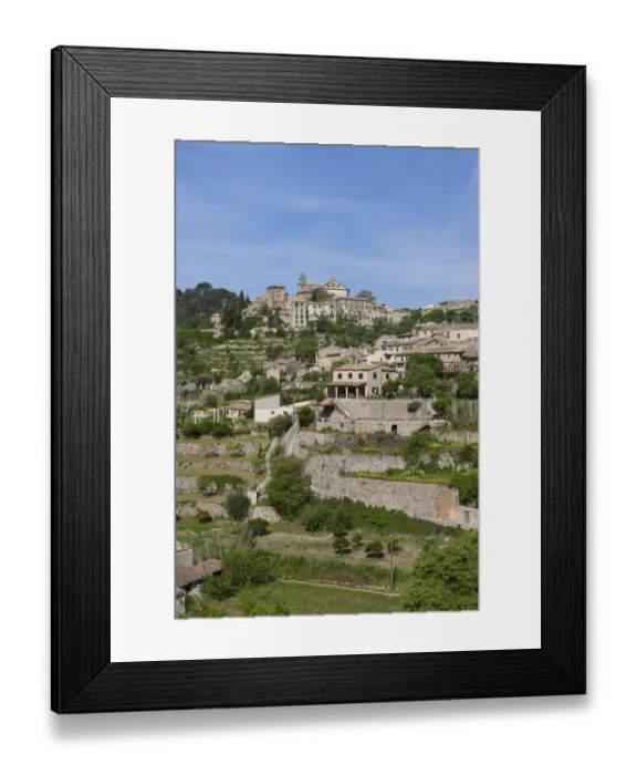 Framed Print : View the old town of Valldemossa, Serra de Tramuntana, Northwestern Coast, Mallorca, Majorca, Balearic Islands, Spain, Europe Framed Print : View the old town of Valldemossa, Serra de Tramuntana, Northwestern Coast, Mallorca, Majorca, Balearic Islands, Spain, Europe