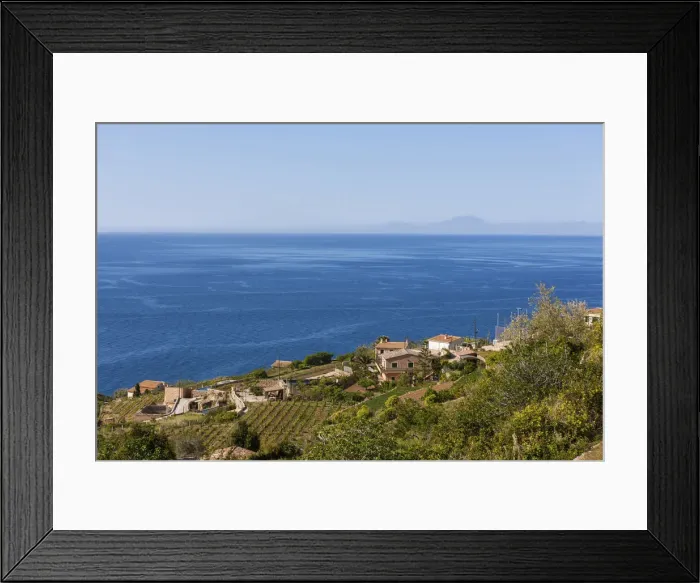 Framed Print : Finca near Banyalbufar, Serra de Tramuntana, Northwestern Coast, Mallorca, Majorca, Balearic Islands, Mediterranean Sea, Spain, Europe