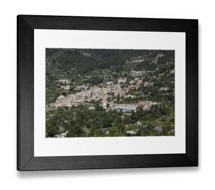 Framed Print : View of the mountain village of Estellencs, Serra de Tramuntana, Northwestern Coast, Mallorca, Balearic Islands, Spain, Europe Framed Print : View of the mountain village of Estellencs, Serra de Tramuntana, Northwestern Coast, Mallorca, Balearic Islands, Spain, Europe