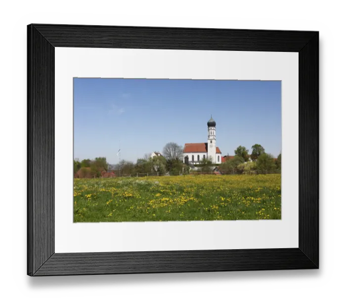 Framed Print : Parish church of St. Laurentius, St. Lawrence, in Paehl, Five-Lakes region, Upper Bavaria, Bavaria, Germany, Europe Framed Print : Parish church of St. Laurentius, St. Lawrence, in Paehl, Five-Lakes region, Upper Bavaria, Bavaria, Germany, Europe