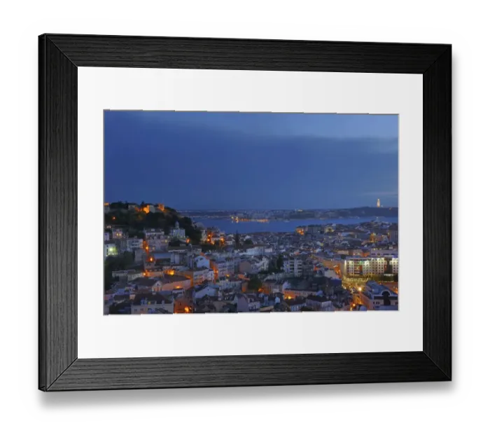 Framed Print : View from lookout point of Miradouro Senhora do Monte towards the Castello Sant Jorg, Cristo Rei and Beixa, Graca, Lisbon, Portugal, Europe Framed Print : View from lookout point of Miradouro Senhora do Monte towards the Castello Sant Jorg, Cristo Rei and Beixa, Graca, Lisbon, Portugal, Europe