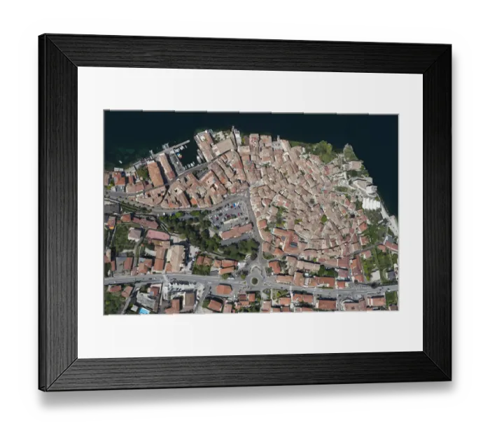 Framed Print : Aerial view, Malcesine, historic town, Lake Garda, Veneto, Verona Province, Italy Framed Print : Aerial view, Malcesine, historic town, Lake Garda, Veneto, Verona Province, Italy