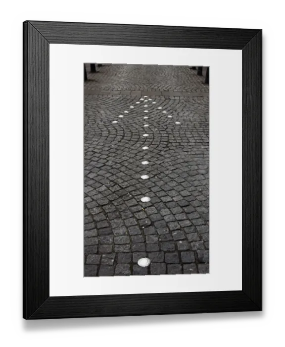 Framed Print : Old directional arrow sign on cobblestone street, Hamburg, Germany, Europe Framed Print : Old directional arrow sign on cobblestone street, Hamburg, Germany, Europe
