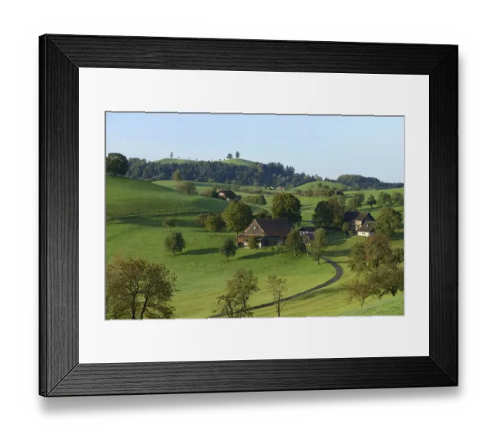 Framed Print : A farm in autumn, Schwand, Zug, Switzerland, Europe Framed Print : A farm in autumn, Schwand, Zug, Switzerland, Europe
