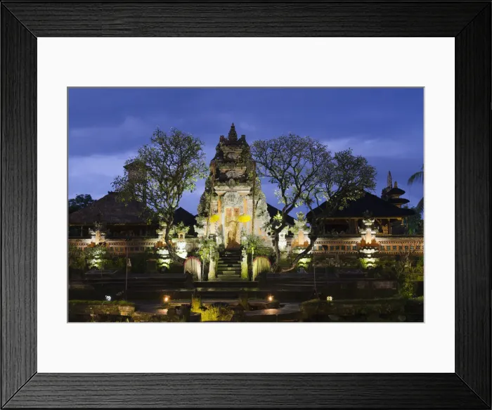 Framed Print : Puri Saraswati temple at night, Ubud, Bali, Indonesia Framed Print : Puri Saraswati temple at night, Ubud, Bali, Indonesia