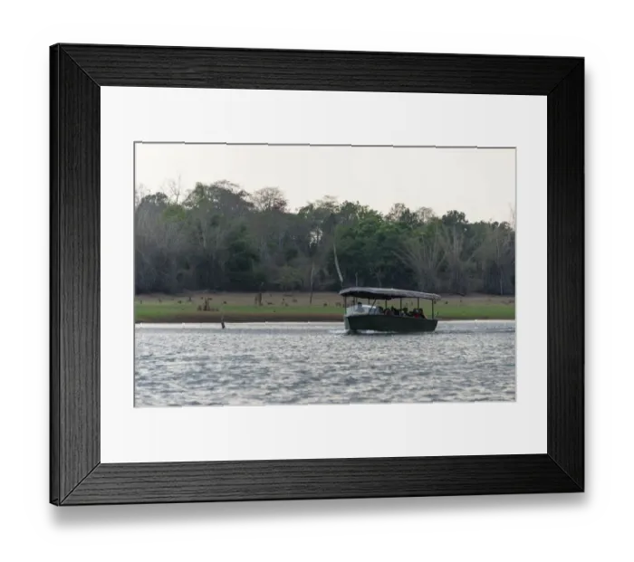 Framed Print : Tourists in safari boat on Kabini Reservoir, Nagarhole National Park, Karnataka, India Framed Print : Tourists in safari boat on Kabini Reservoir, Nagarhole National Park, Karnataka, India