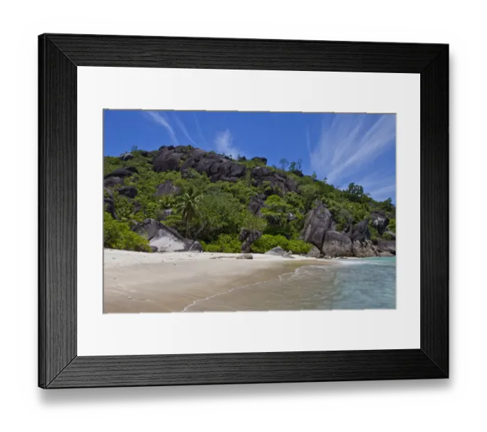 Framed Print : Beach, Anse du Riz in the Baie Ternay Marine National Park, Island of Mahe, Seychelles, Africa, Indian Ocean Framed Print : Beach, Anse du Riz in the Baie Ternay Marine National Park, Island of Mahe, Seychelles, Africa, Indian Ocean