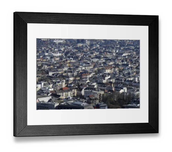 Framed Print : Birds eye view, aerial view, houses, Frankfurt am Main, Hesse, Germany, Europe Framed Print : Birds eye view, aerial view, houses, Frankfurt am Main, Hesse, Germany, Europe