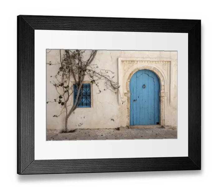 Framed Print : Entrance door, building, Djerba, Tunisia Framed Print : Entrance door, building, Djerba, Tunisia