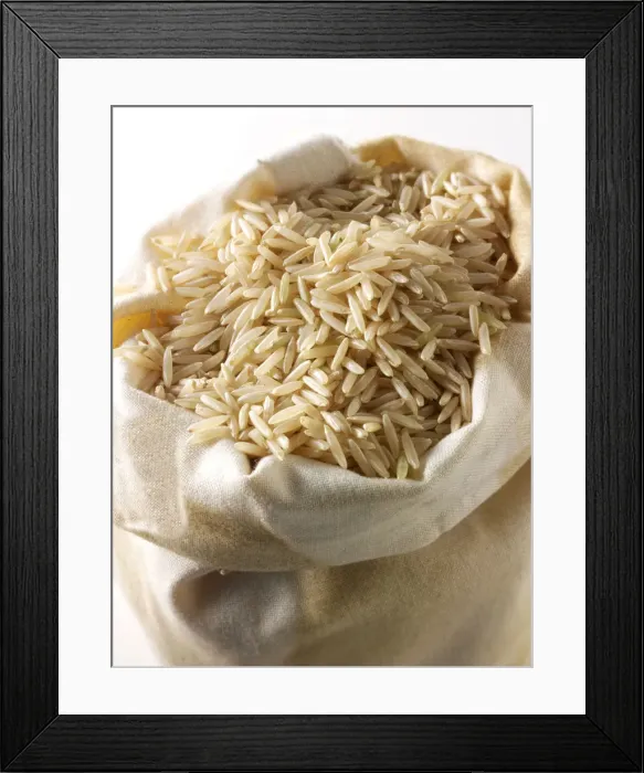 Framed Print : Brown Basmati rice grains Framed Print : Brown Basmati rice grains