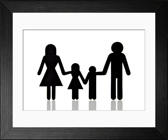 Framed Print : Pictogram, figures, family Framed Print : Pictogram, figures, family