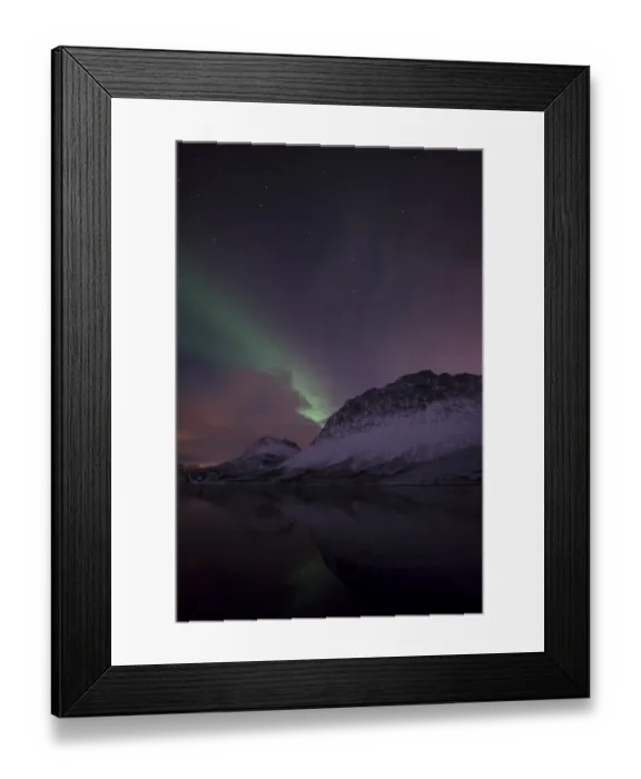 Framed Print : Northern Lights over the Grotfjord in winter, Kvaloya, Tromso, Norway, Europe Framed Print : Northern Lights over the Grotfjord in winter, Kvaloya, Tromso, Norway, Europe