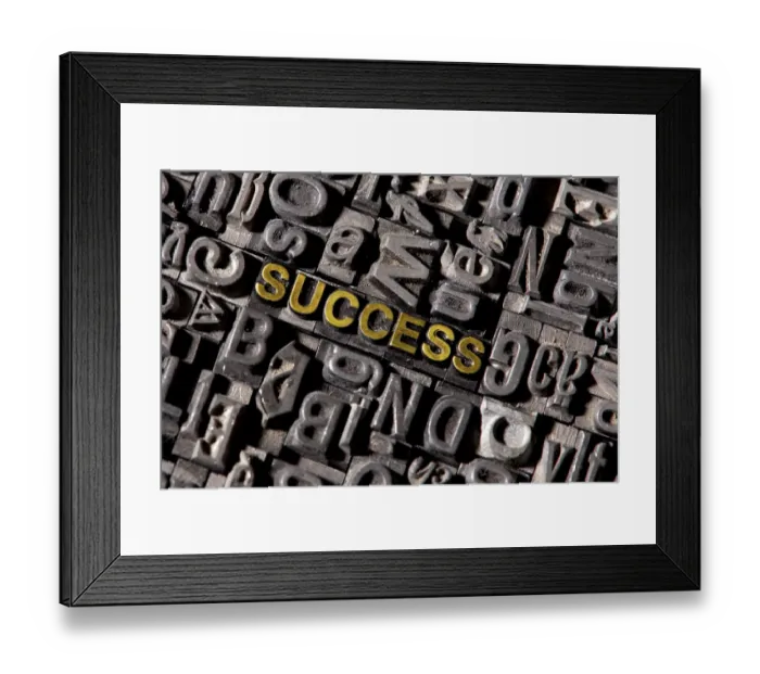 Framed Print : The word Success, made of lead type Framed Print : The word Success, made of lead type