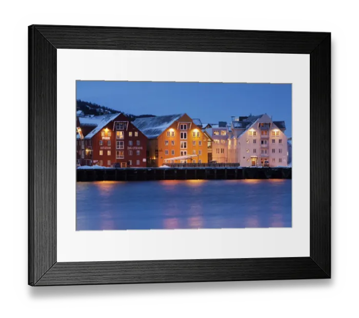 Framed Print : Port of Tromso in winter, Norway, Europe Framed Print : Port of Tromso in winter, Norway, Europe