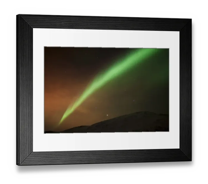 Framed Print : Northern Lights over the Kattfjord pass in winter, Kvaloya, Tromso, Norway, Europe Framed Print : Northern Lights over the Kattfjord pass in winter, Kvaloya, Tromso, Norway, Europe