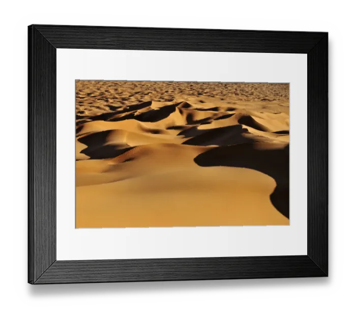 Framed Print : Morning light on the sanddunes at Erg Tihoulahoun, Erg Tihoulahoun, Immidir or Mouydir, Sahara, Tamanrasset Province, Algeria