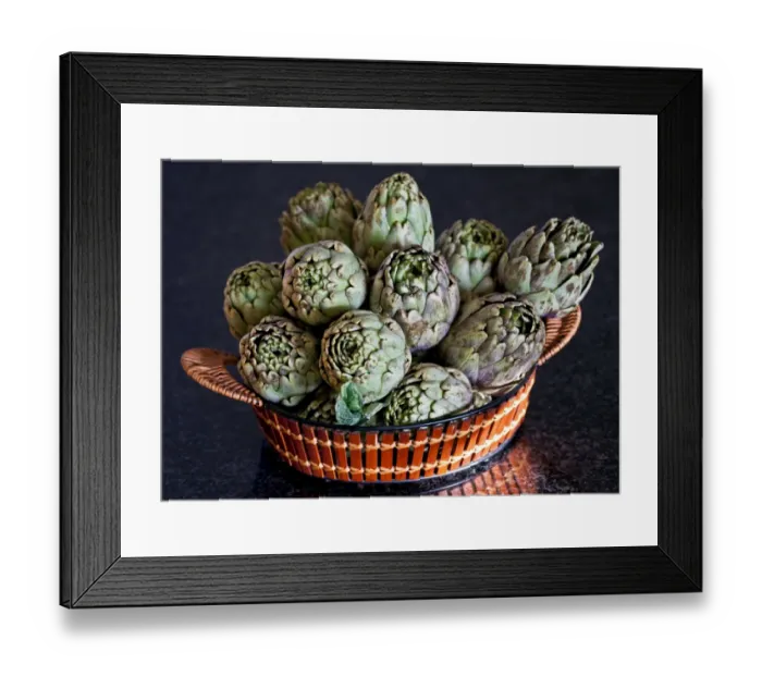 Framed Print : Artichokes in a basket Framed Print : Artichokes in a basket