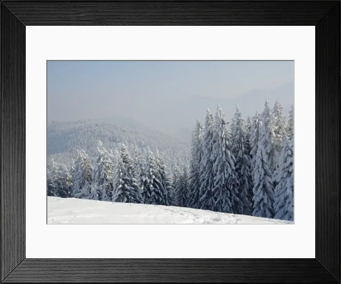 Framed Print : Snow-covered winter landscape, inversion weather conditions at Schwarzenberg mountain, near Elbach, Leitzachtal, Bavaria, Germany, Europe Framed Print : Snow-covered winter landscape, inversion weather conditions at Schwarzenberg mountain, near Elbach, Leitzachtal, Bavaria, Germany, Europe