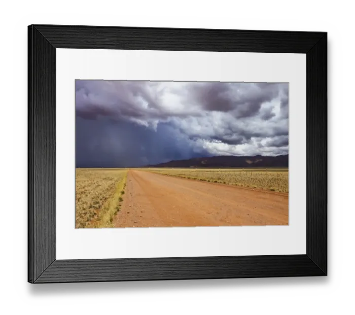 Framed Print : Rain front on the D707 road in the south of Namibia, Africa Framed Print : Rain front on the D707 road in the south of Namibia, Africa