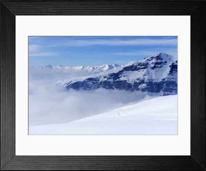 Framed Print : View from Torrenthorn Mountain over the fog shrouded Valais Alps, Leukerbad, Valais, Switzerland, Europe Framed Print : View from Torrenthorn Mountain over the fog shrouded Valais Alps, Leukerbad, Valais, Switzerland, Europe
