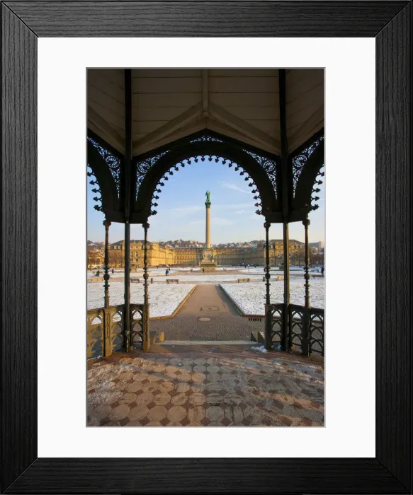 Framed Print : Neues Schloss, New Palace or Castle, Jubilaeumssaeule columns, Schlossplatz square, winter, snow, Stuttgart, Baden-Wuerttemberg, Germany, Europe Framed Print : Neues Schloss, New Palace or Castle, Jubilaeumssaeule columns, Schlossplatz square, winter, snow, Stuttgart, Baden-Wuerttemberg, Germany, Europe