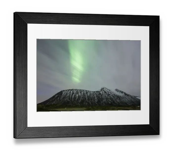 Framed Print : Northern lights, aurora borealis, during an overcast sky, Lofoten, Norway Framed Print : Northern lights, aurora borealis, during an overcast sky, Lofoten, Norway