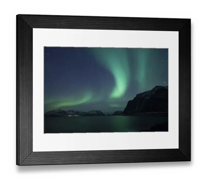 Framed Print : Northern Lights, Aurora Borealis, in winter, Hovsund, Hov, Lofoten, Lofoten, Nordland, Norway Framed Print : Northern Lights, Aurora Borealis, in winter, Hovsund, Hov, Lofoten, Lofoten, Nordland, Norway