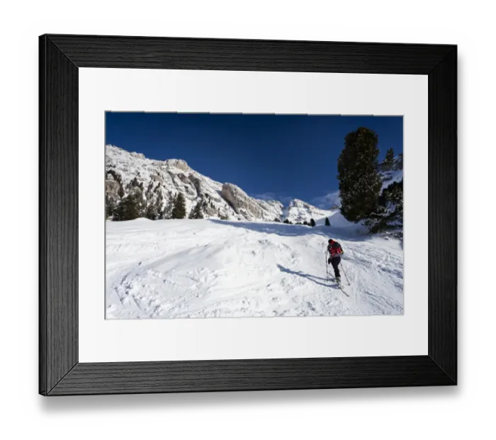 Framed Print : Backcountry skier near Woerndle-Loch-Alm alp, during the ascent to the peak of Zendleser Kofel mountain, in the Villnoesstal valley above Zanser Alm alp, province of Bolzano-Bozen, Italy, Europe Framed Print : Backcountry skier near Woerndle-Loch-Alm alp, during the ascent to the peak of Zendleser Kofel mountain, in the Villnoesstal valley above Zanser Alm alp, province of Bolzano-Bozen, Italy, Europe