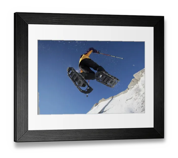 Framed Print : Snowshoe hiker on the Fanes Alp, St. Vigil, Alto Adige, South Tyrol, Italy, Europe Framed Print : Snowshoe hiker on the Fanes Alp, St. Vigil, Alto Adige, South Tyrol, Italy, Europe