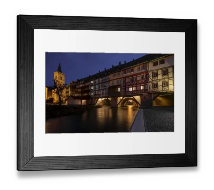 Framed Print : Kraemerbruecke bridge at night, Erfurt, Thuringia, Germany, Europe, PublicGround Framed Print : Kraemerbruecke bridge at night, Erfurt, Thuringia, Germany, Europe, PublicGround