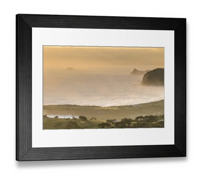 Framed Print : View of Dunedin Beach at sunset, Dunedin, Otago Peninsula, South Island, New Zealand, Oceania
